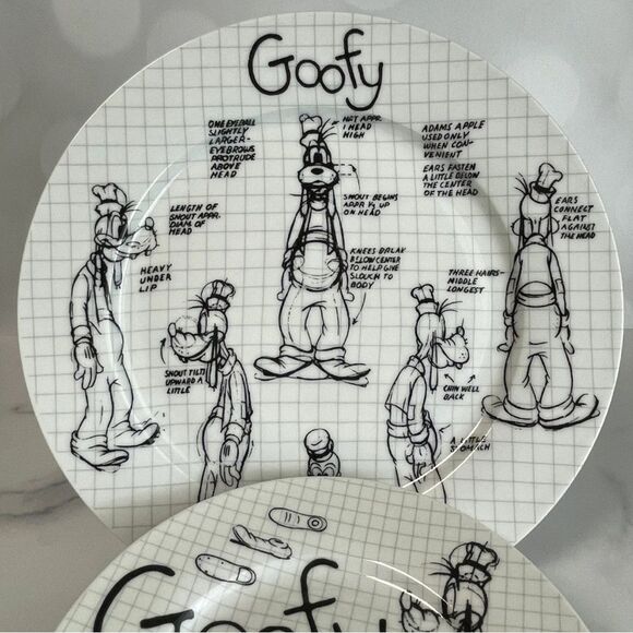 Disney Goofy Sketch Book Plates - 10.5" & 8" - Picture 3 of 11